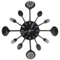 vidaXL Wanduhr mit Löffel und Gabel Design Schwarz 40 cm Aluminium vidaXL Wanduhr mit Löffel und Gabel Design Schwarz 40 cm Aluminium