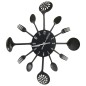 vidaXL Wanduhr mit Löffel und Gabel Design Schwarz 40 cm Aluminium vidaXL Wanduhr mit Löffel und Gabel Design Schwarz 40 cm Aluminium
