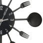 vidaXL Wanduhr mit Löffel und Gabel Design Schwarz 40 cm Aluminium vidaXL Wanduhr mit Löffel und Gabel Design Schwarz 40 cm Aluminium