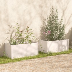 vidaXL Pflanzkübel 2 Stk. Weiß 100x50x50 cm Massivholz Kiefer