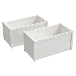 vidaXL Pflanzkübel 2 Stk. Weiß 100x50x50 cm Massivholz Kiefer