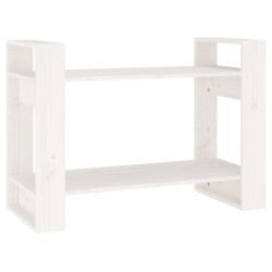 vidaXL Bücherregal/Raumteiler Weiß 80x35x56,5 cm Massivholz Kiefer