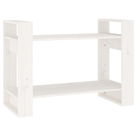 vidaXL Bücherregal/Raumteiler Weiß 80x35x56,5 cm Massivholz Kiefer