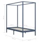 vidaXL Himmelbett-Gestell Grau Massivholz Kiefer 90 x 200 cm vidaXL Himmelbett-Gestell Grau Massivholz Kiefer 90 x 200 cm