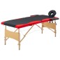 Massageliege Klappbar 2-Zonen mit Holzgestell Schwarz und Rot Massageliege Klappbar 2-Zonen mit Holzgestell Schwarz und Rot