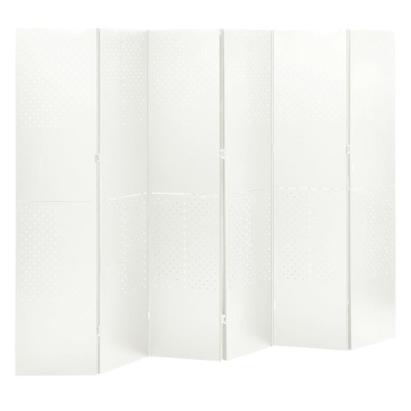 vidaXL 6-tlg. Raumteiler Weiß 240x180 cm Stahl