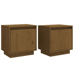 vidaXL Nachttische 2 Stk. Honigbraun 40x30x40 cm Massivholz Kiefer