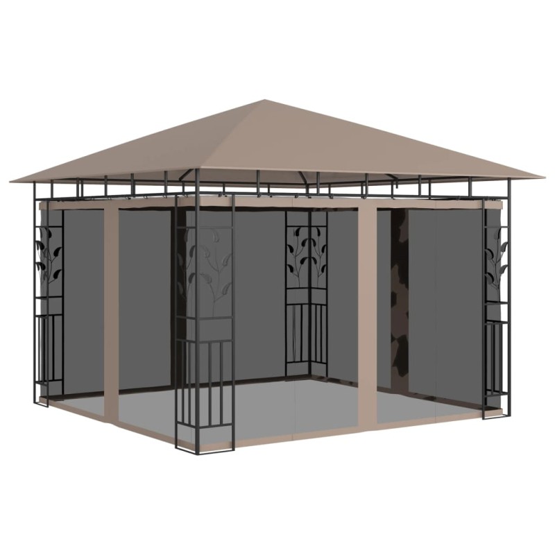 vidaXL Pavillon mit Moskitonetz 3x3x2,73 m Taupe 180 g/m² vidaXL Pavillon mit Moskitonetz 3x3x2,73 m Taupe 180 g/m²