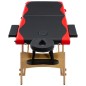 Massageliege Klappbar 2-Zonen mit Holzgestell Schwarz und Rot Massageliege Klappbar 2-Zonen mit Holzgestell Schwarz und Rot
