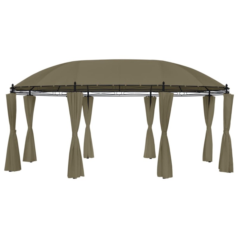 vidaXL Pavillon mit Vorhängen 520x349x255 cm Taupe 180 g/m² vidaXL Pavillon mit Vorhängen 520x349x255 cm Taupe 180 g/m²