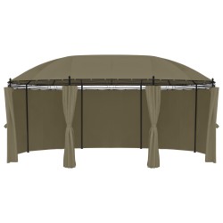 vidaXL Pavillon mit Vorhängen 520x349x255 cm Taupe 180 g/m²