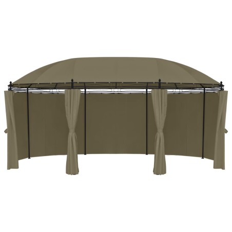 vidaXL Pavillon mit Vorhängen 520x349x255 cm Taupe 180 g/m²