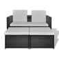 vidaXL 4-tlg. Garten-Lounge-Set mit Auflagen Poly Rattan Schwarz vidaXL 4-tlg. Garten-Lounge-Set mit Auflagen Poly Rattan Schwarz