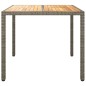 vidaXL Gartentisch 90x90x75 cm Poly Rattan und Akazienholz Grau vidaXL Gartentisch 90x90x75 cm Poly Rattan und Akazienholz Grau