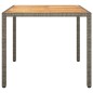 vidaXL Gartentisch 90x90x75 cm Poly Rattan und Akazienholz Grau vidaXL Gartentisch 90x90x75 cm Poly Rattan und Akazienholz Grau