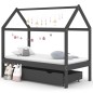 vidaXL Kinderbett mit Schublade Dunkelgrau Massivholz Kiefer 80x160 cm vidaXL Kinderbett mit Schublade Dunkelgrau Massivholz Kiefer 80x160 cm