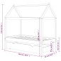 vidaXL Kinderbett mit Schublade Dunkelgrau Massivholz Kiefer 80x160 cm vidaXL Kinderbett mit Schublade Dunkelgrau Massivholz Kiefer 80x160 cm