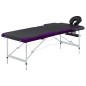 Massageliege Klappbar 2-Zonen Aluminiumgestell Schwarz und Lila Massageliege Klappbar 2-Zonen Aluminiumgestell Schwarz und Lila