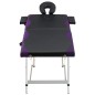 Massageliege Klappbar 2-Zonen Aluminiumgestell Schwarz und Lila Massageliege Klappbar 2-Zonen Aluminiumgestell Schwarz und Lila
