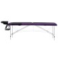 Massageliege Klappbar 2-Zonen Aluminiumgestell Schwarz und Lila Massageliege Klappbar 2-Zonen Aluminiumgestell Schwarz und Lila