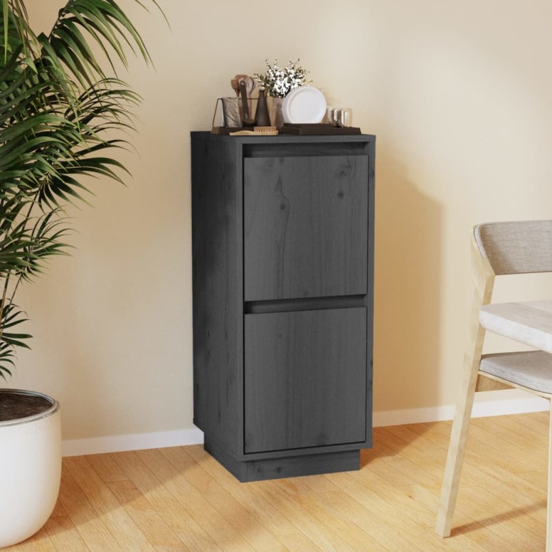 vidaXL Sideboard Grau 31,5x34x75 cm Massivholz Kiefer vidaXL Sideboard Grau 31,5x34x75 cm Massivholz Kiefer