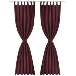 Vorhänge Gardinen aus Satin 2-teilig 140 x 245 cm Dunkelrot
