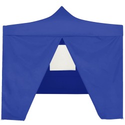 vidaXL Profi-Partyzelt Faltbar mit 4 Seitenwänden 2×2m Stahl Blau