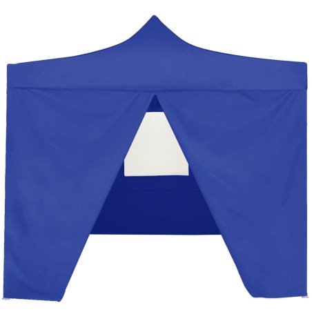 vidaXL Profi-Partyzelt Faltbar mit 4 Seitenwänden 2×2m Stahl Blau