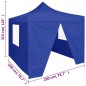 vidaXL Profi-Partyzelt Faltbar mit 4 Seitenwänden 2×2m Stahl Blau vidaXL Profi-Partyzelt Faltbar mit 4 Seitenwänden 2×2m Stahl Blau