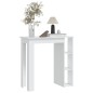 vidaXL Bartisch mit Regal Weiß 102x50x103,5 cm Holzwerkstoff vidaXL Bartisch mit Regal Weiß 102x50x103,5 cm Holzwerkstoff