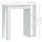 vidaXL Bartisch mit Regal Weiß 102x50x103,5 cm Holzwerkstoff vidaXL Bartisch mit Regal Weiß 102x50x103,5 cm Holzwerkstoff