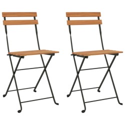 vidaXL Bistrostühle Klappbar 2 Stk. Massivholz Teak und Stahl