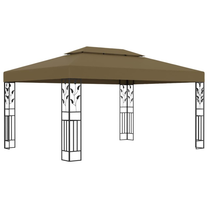 vidaXL Pavillon mit Doppeldach 3x4 m Taupe 180 g/m² vidaXL Pavillon mit Doppeldach 3x4 m Taupe 180 g/m²