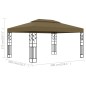 vidaXL Pavillon mit Doppeldach 3x4 m Taupe 180 g/m² vidaXL Pavillon mit Doppeldach 3x4 m Taupe 180 g/m²