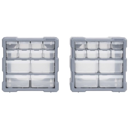 vidaXL Multi-Schubladen-Organizer 2 Stk. 12 Schubladen 26,5x16x26 cm