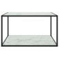 vidaXL Couchtisch Schwarz mit Weißem Glas Marmor-Optik 90x90x50 cm vidaXL Couchtisch Schwarz mit Weißem Glas Marmor-Optik 90x90x50 cm