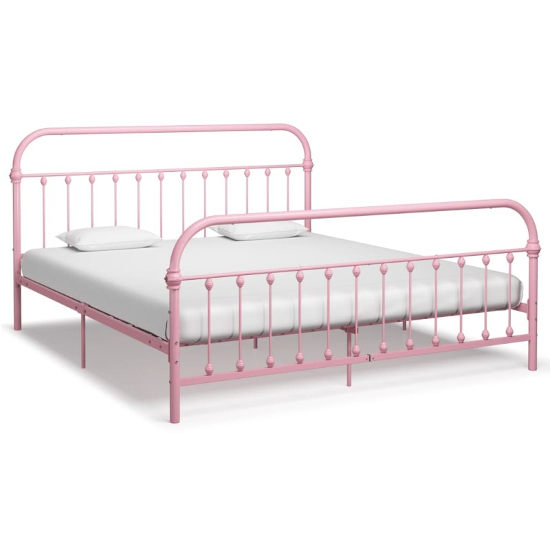 vidaXL Bettgestell Rosa Metall 180x200 cm vidaXL Bettgestell Rosa Metall 180x200 cm