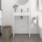 vidaXL Badezimmer Waschtischgestell Weiß 59x38x83 cm Eisen vidaXL Badezimmer Waschtischgestell Weiß 59x38x83 cm Eisen