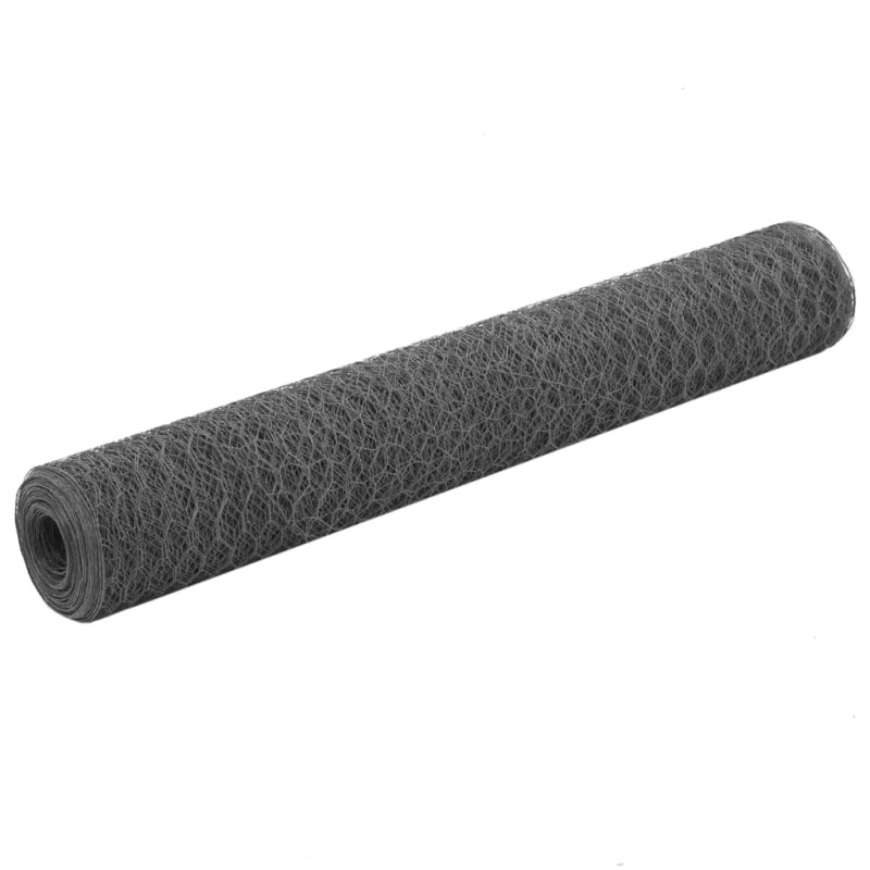 vidaXL Drahtzaun Stahl mit PVC-Beschichtung 25x1 m Grau vidaXL Drahtzaun Stahl mit PVC-Beschichtung 25x1 m Grau