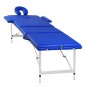 Massagetisch mit Aluminiumrahmen, faltbar 3 Zonen Blau Massagetisch mit Aluminiumrahmen, faltbar 3 Zonen Blau