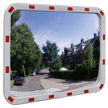vidaXL Verkehrsspiegel Konvex Viereckig 40×80 cm mit Reflektoren 