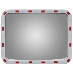 vidaXL Verkehrsspiegel Konvex Viereckig 40×80 cm mit Reflektoren 