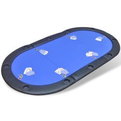 vidaXL Faltbare Poker-Tischauflage für 10 Spieler Blau 