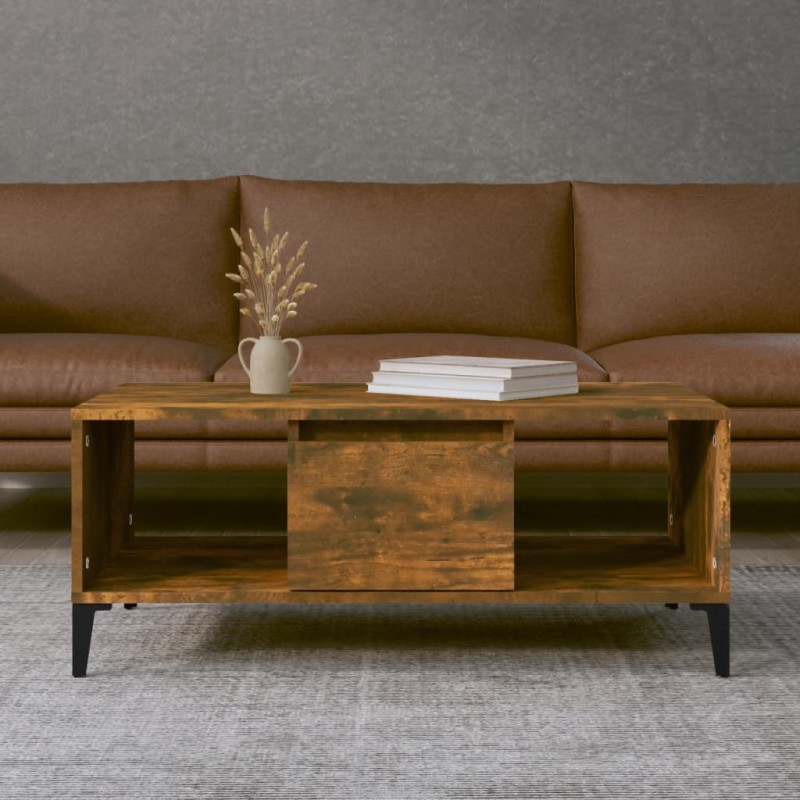 vidaXL Couchtisch Räuchereiche 90x50x36,5 cm Holzwerkstoff vidaXL Couchtisch Räuchereiche 90x50x36,5 cm Holzwerkstoff