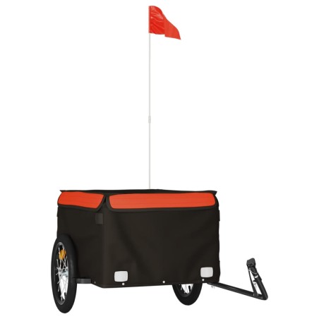 Lastenanhänger Schwarz und Orange 45 kg Eisen