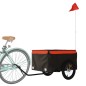 Lastenanhänger Schwarz und Orange 45 kg Eisen Lastenanhänger Schwarz und Orange 45 kg Eisen