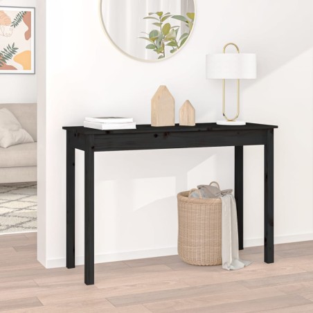 vidaXL Konsolentisch Schwarz 110x40x75 cm Massivholz Kiefer