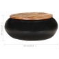 vidaXL Couchtisch Schwarz 68x68x30 cm Recyceltes Massivholz vidaXL Couchtisch Schwarz 68x68x30 cm Recyceltes Massivholz