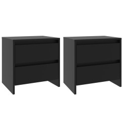 vidaXL Nachttische 2 Stk. Schwarz 45x34,5x44,5 cm Holzwerkstoff