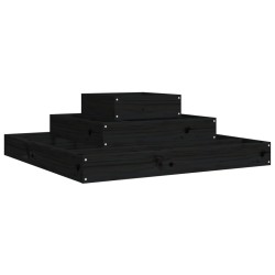 vidaXL Pflanzkübel Schwarz 80x80x27 cm Massivholz Kiefer
